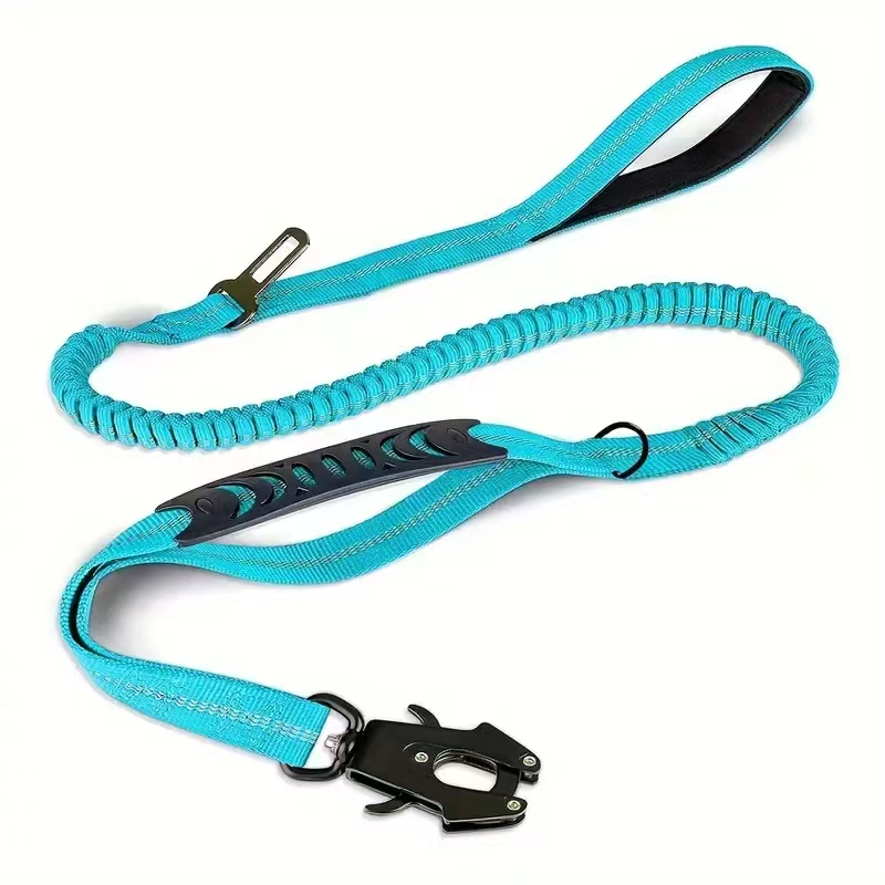 TitanGuard Tactical Bungee Dog Leash with Car Seatbelt for Large Dogs