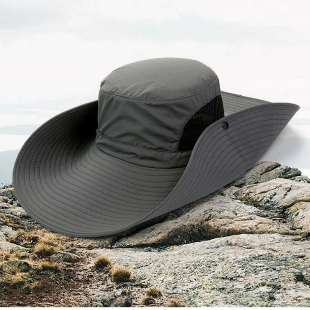 Foldable UV Protection Fishing Sun Hat Breathable Mesh Wide Brim Beach Hat