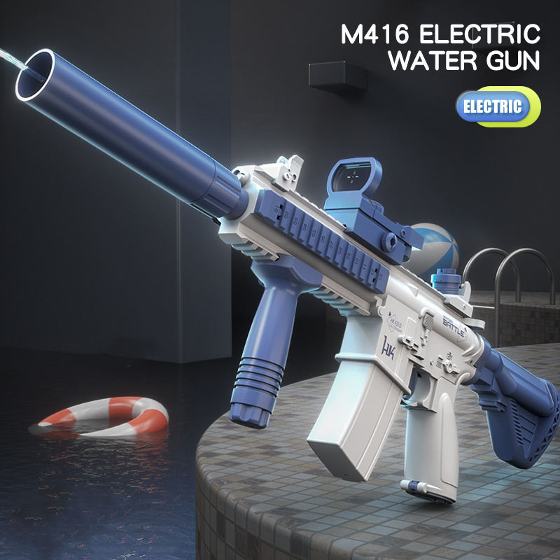 High Power Electric Water Gun Automatic Water Blaster Long Range Rechargeable Summer Squirt Gun