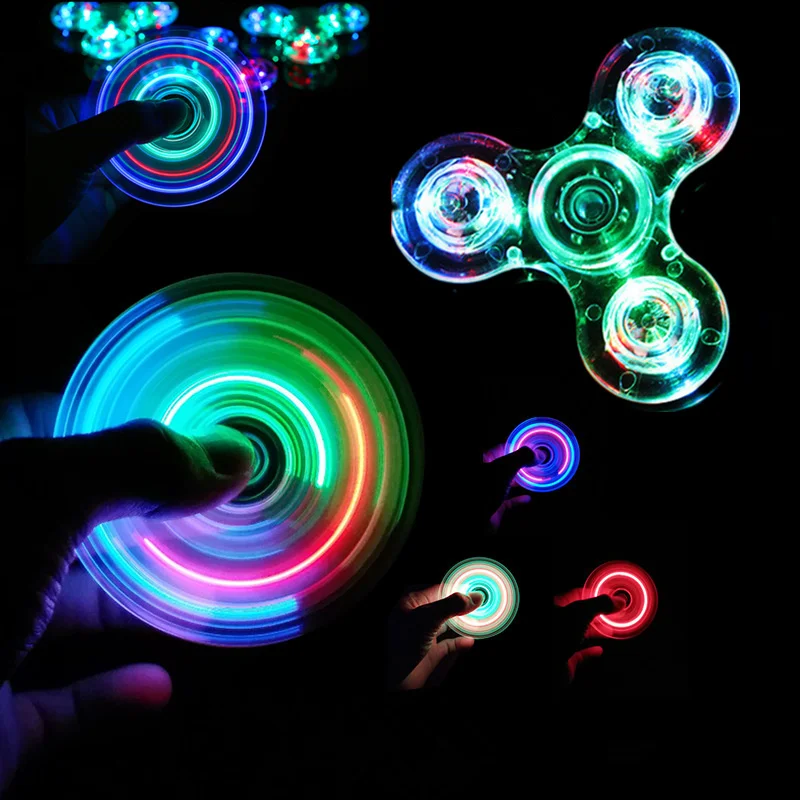 Luminous LED Fidget Spinner Glow in Dark Stress Relief EDC Hand Toy