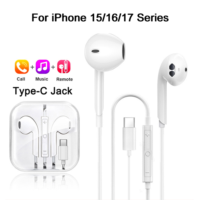 Apple Compatible USB-C Wired Earbuds with Microphone & Volume Control