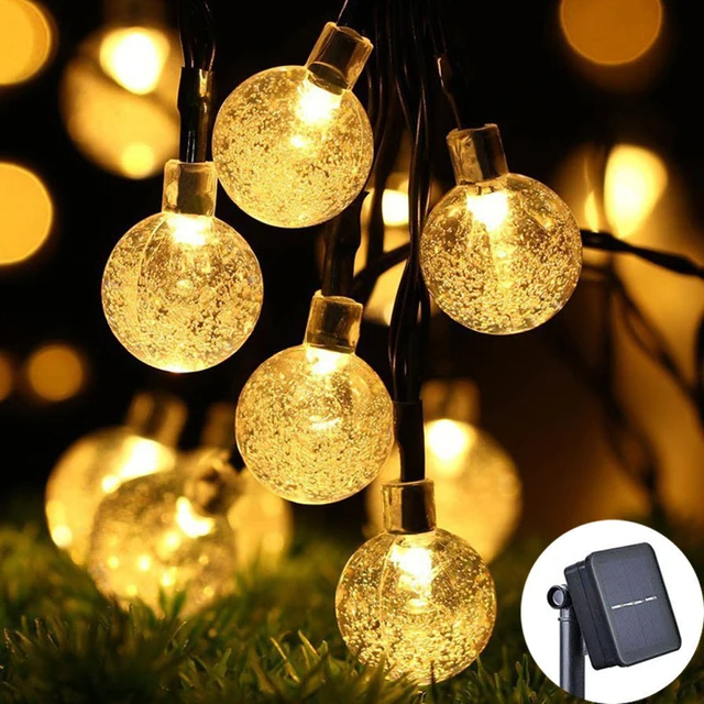 Solar Crystal Globe Solar String Lights for Garden Patio Outdoor Decor