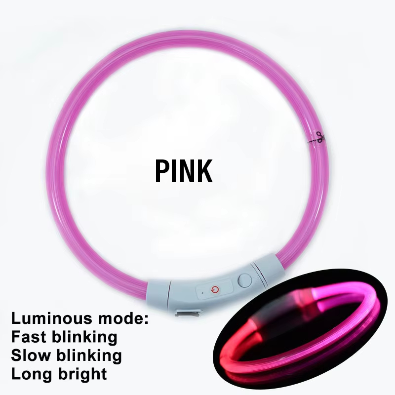 USB Rechargeable LED Dog Collar Glow in the Dark Pet Safety Collar