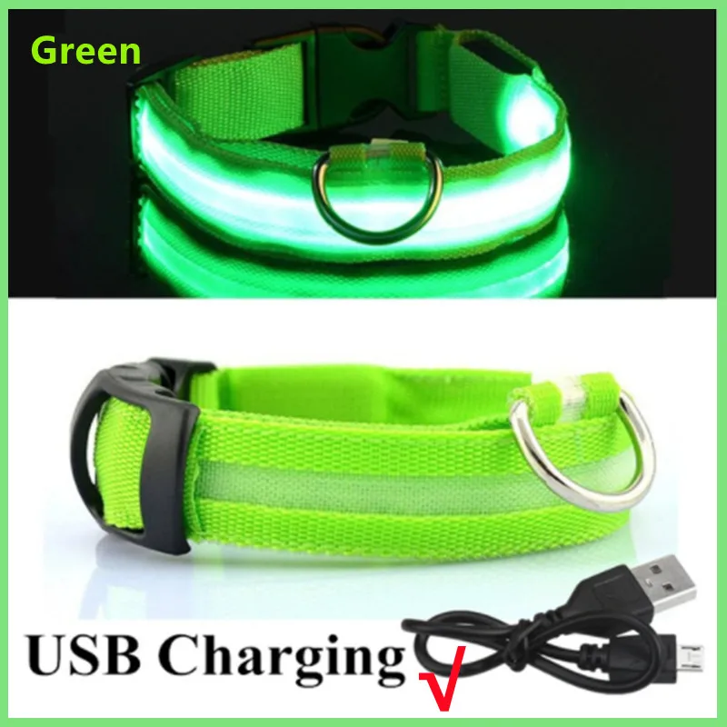 GlowGuard LED Dog Collar Rechargeable Light Up Safety Collar with Lighting Modes