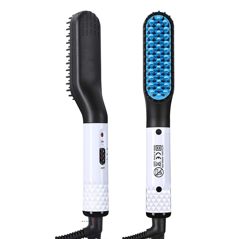 Professional Beard Straightener Heated Brush & Electric Beard Comb for Fast Men Grooming