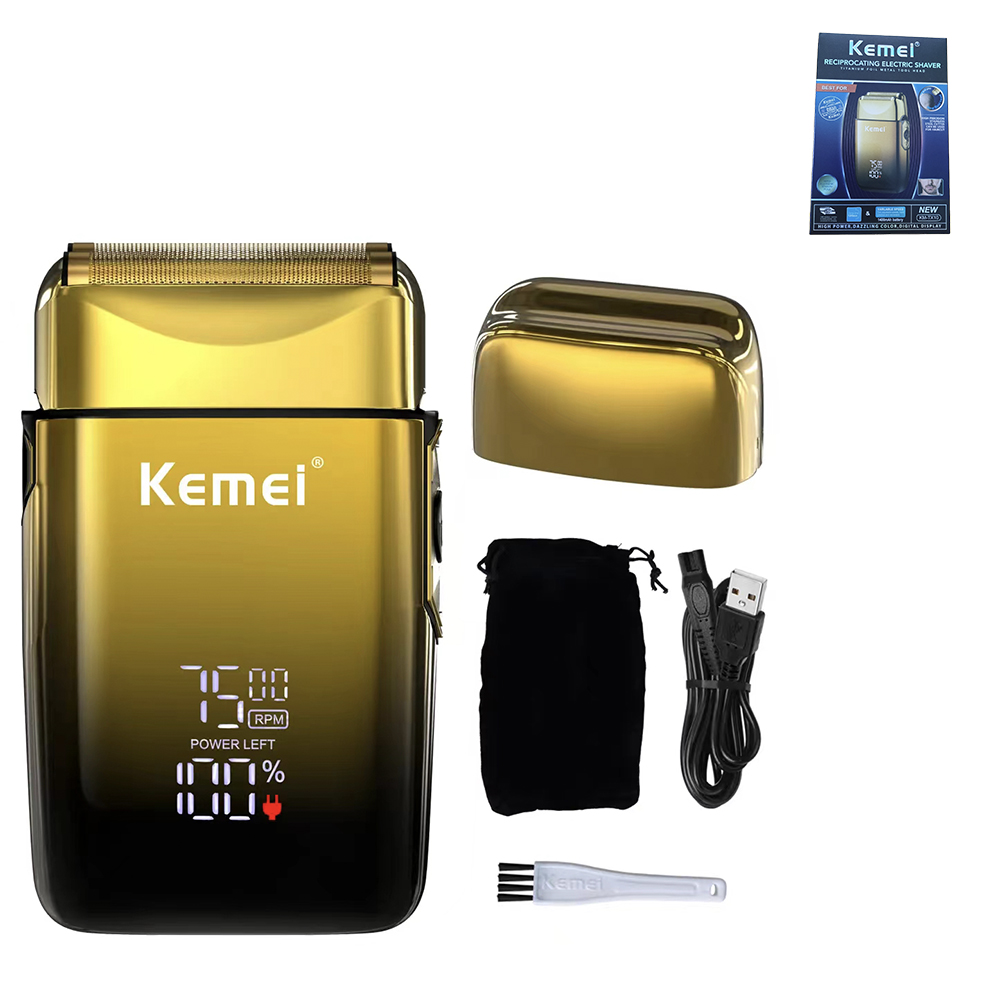 Kemei Foil Shaver Cordless Electric Razor for Men with LCD Display & USB Rechargeable Design
