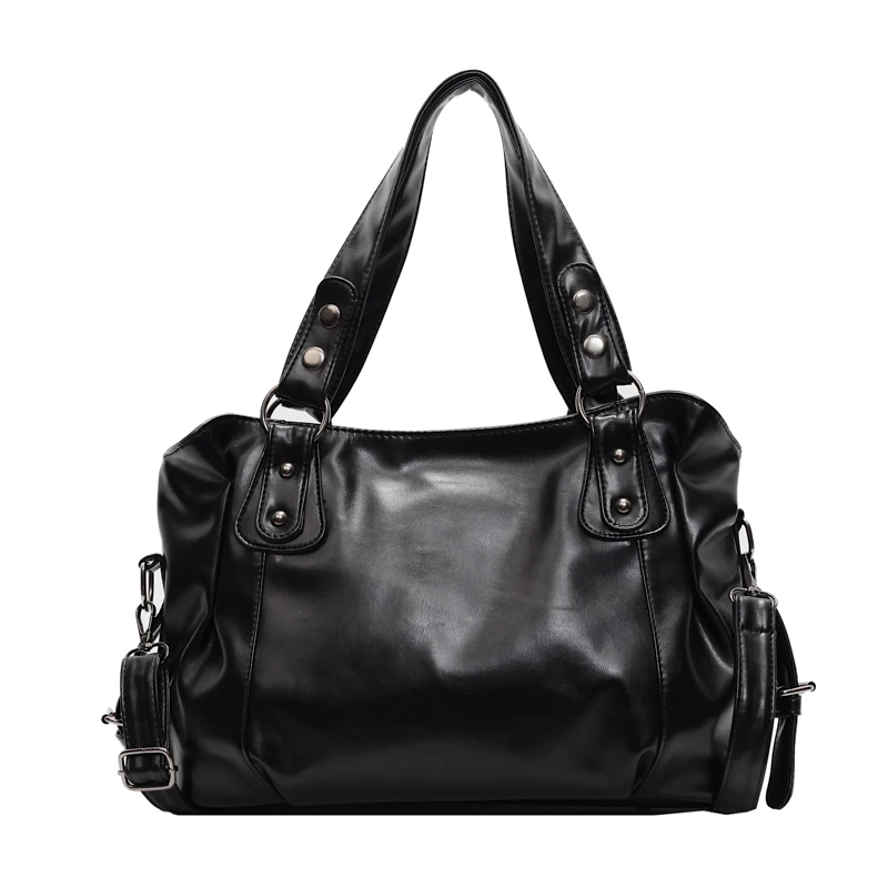 Retro Large Capacity Shoulder Bag for Women Classic PU Leather Tote Bag & Crossbody Purse