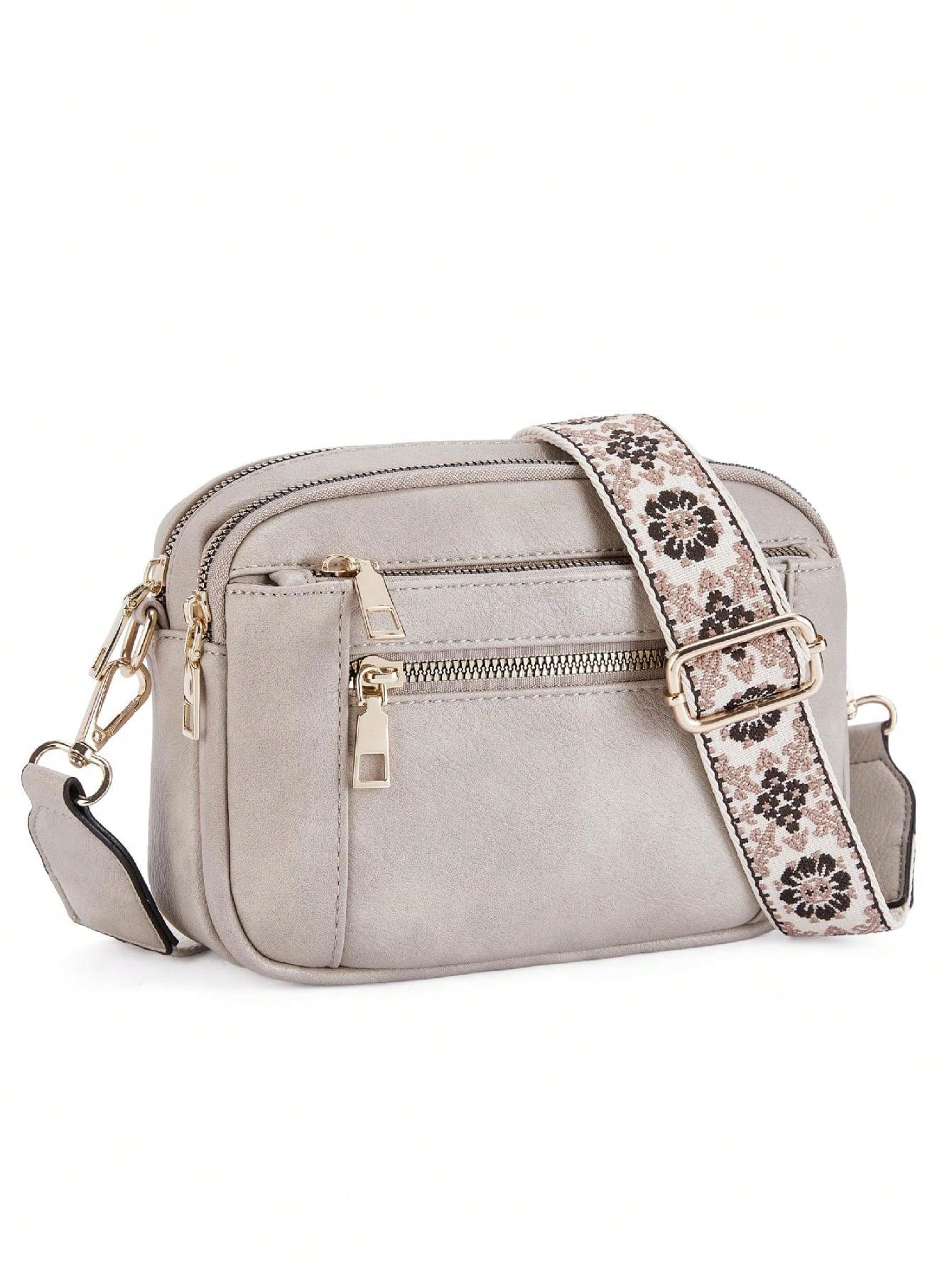 Vintage Quilted Crossbody Bag for Women Retro PU Leather Handbag with Multi Compartment Design