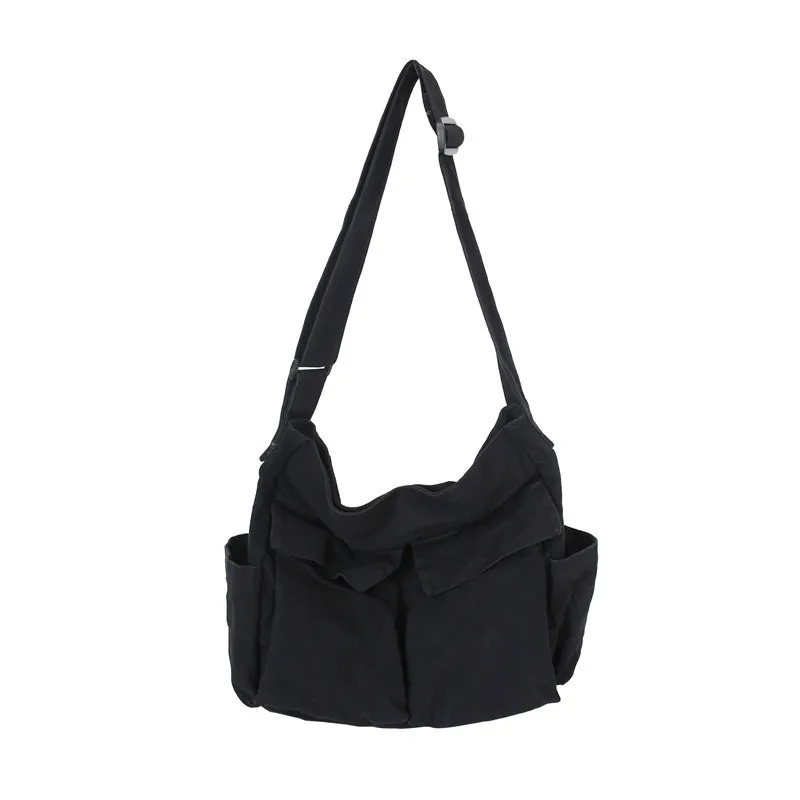 Retro Canvas Messenger Bag Large Capacity Workwear Shoulder Bag for Students & Everyday Carry