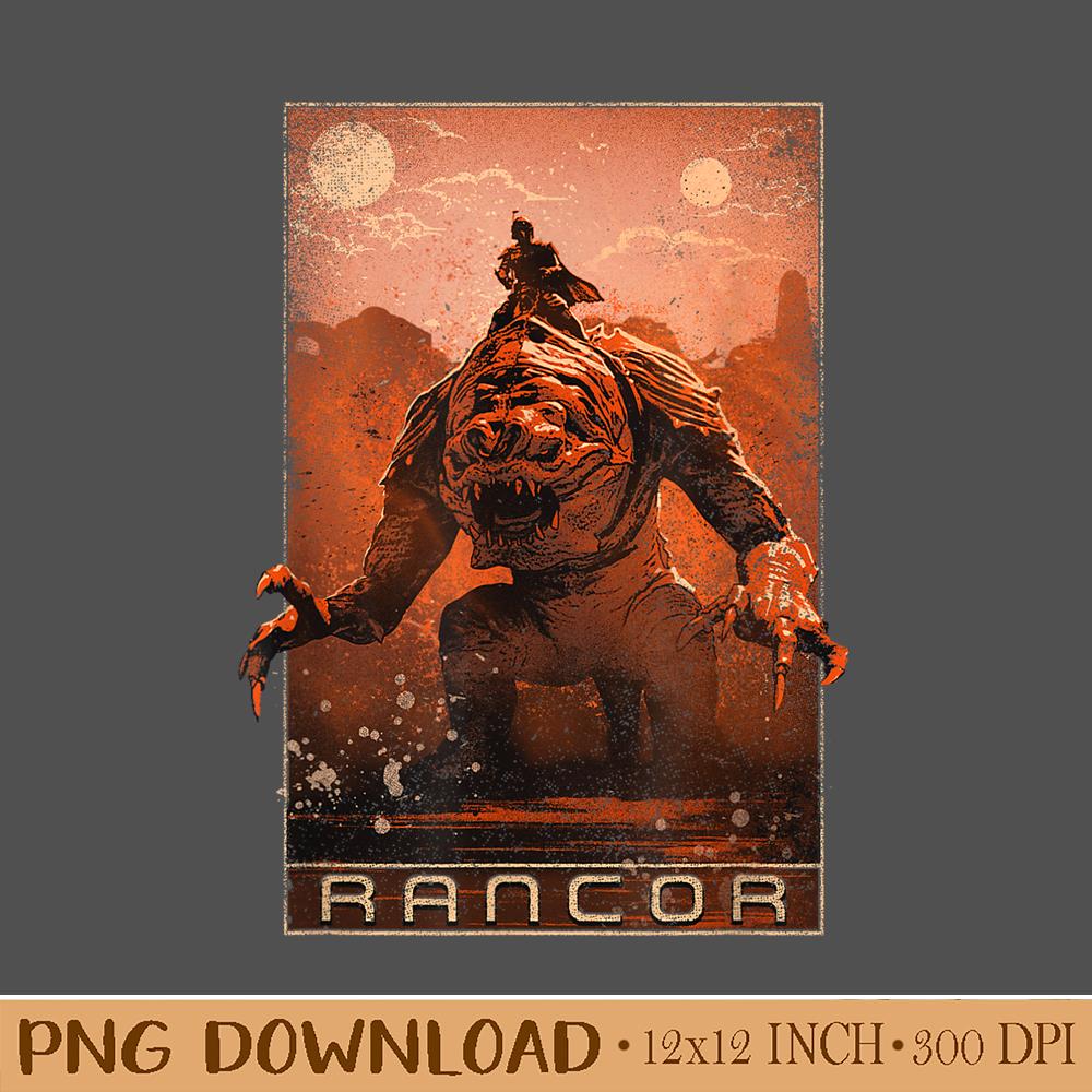 Star Wars The Book Of Boba Fett Riding The Rancor Poster Des | Inspire ...
