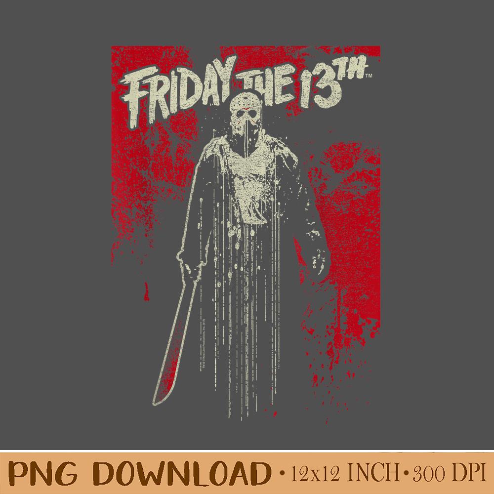 Friday the 13th Jason Drip T Shirt Design PNG. Instant Downl | Inspire ...