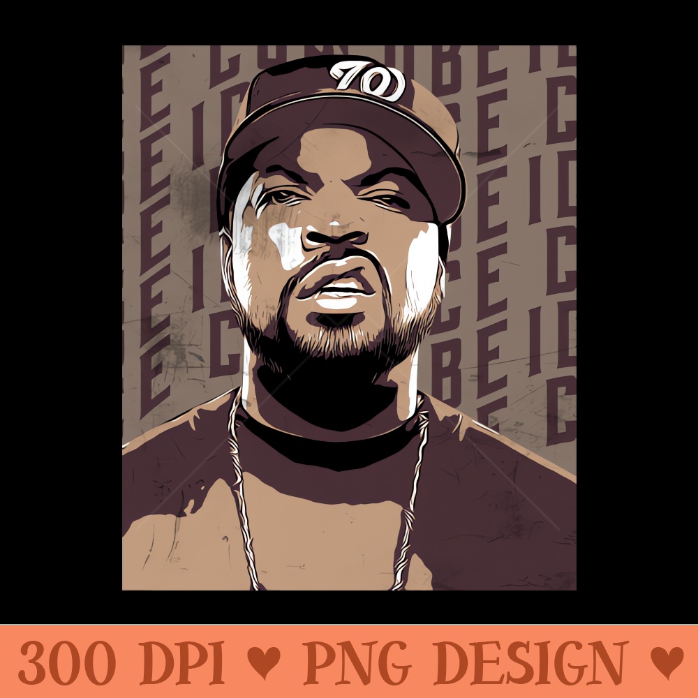 Ice cube rapper vintage, brown poster vector - Sublimation g | Inspire ...