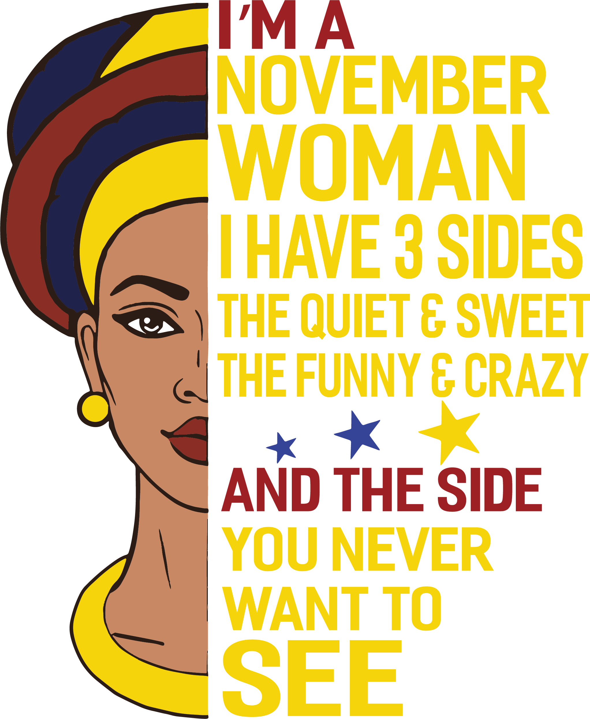 November Woman I'm A November Woman I Have A 3 Sides, Birthday Svg, Born In | Inspire ...