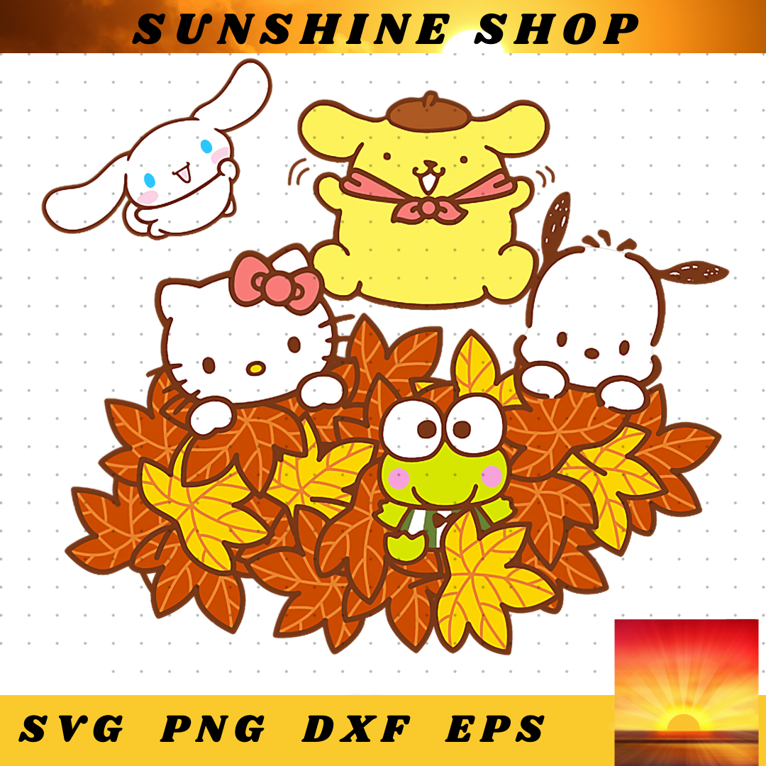 Hello Kitty and Friends Pile of Autumn Leaves PNG DownloadHe | Inspire ...