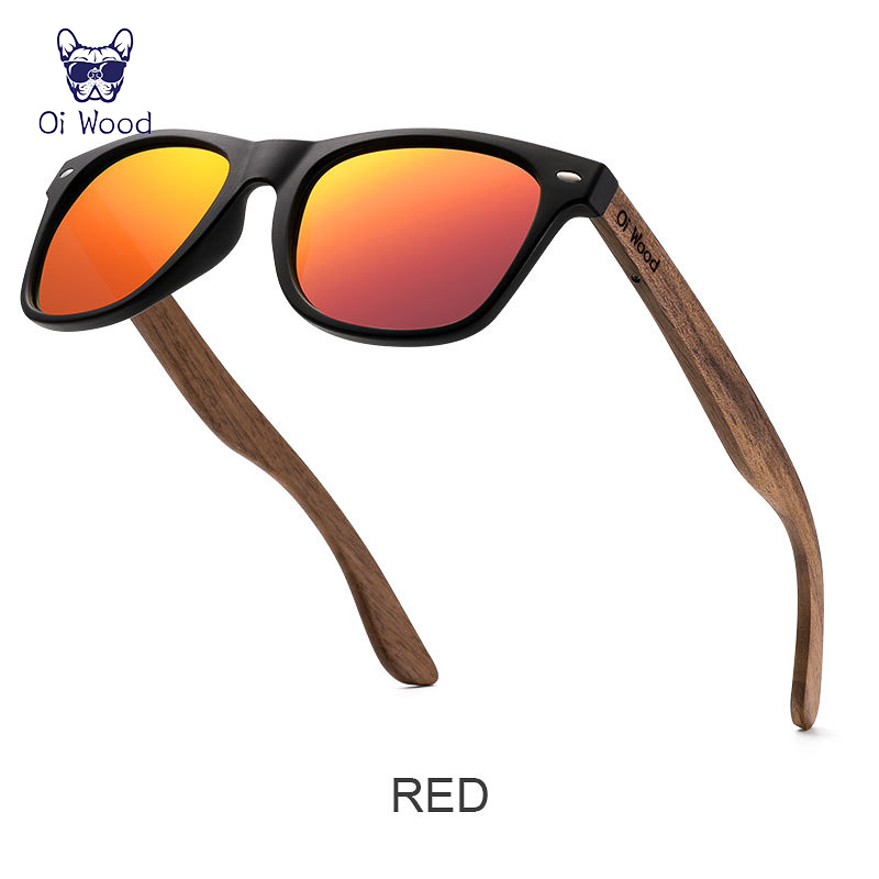 Natural Wooden Sunglasses Men Polarized, Fashion Sun Glasses Original Wood TR90 Frames with UV400 Pr