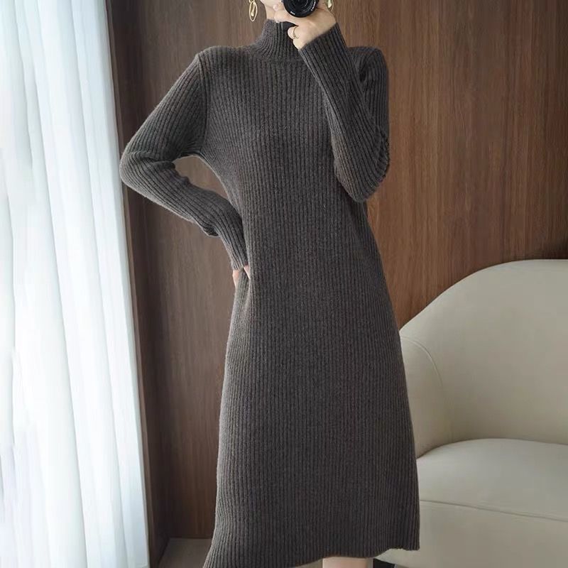dress women long sleeve Louanne Slinky Long Sleeve Maxi Dress / Burgundy | MESHKI