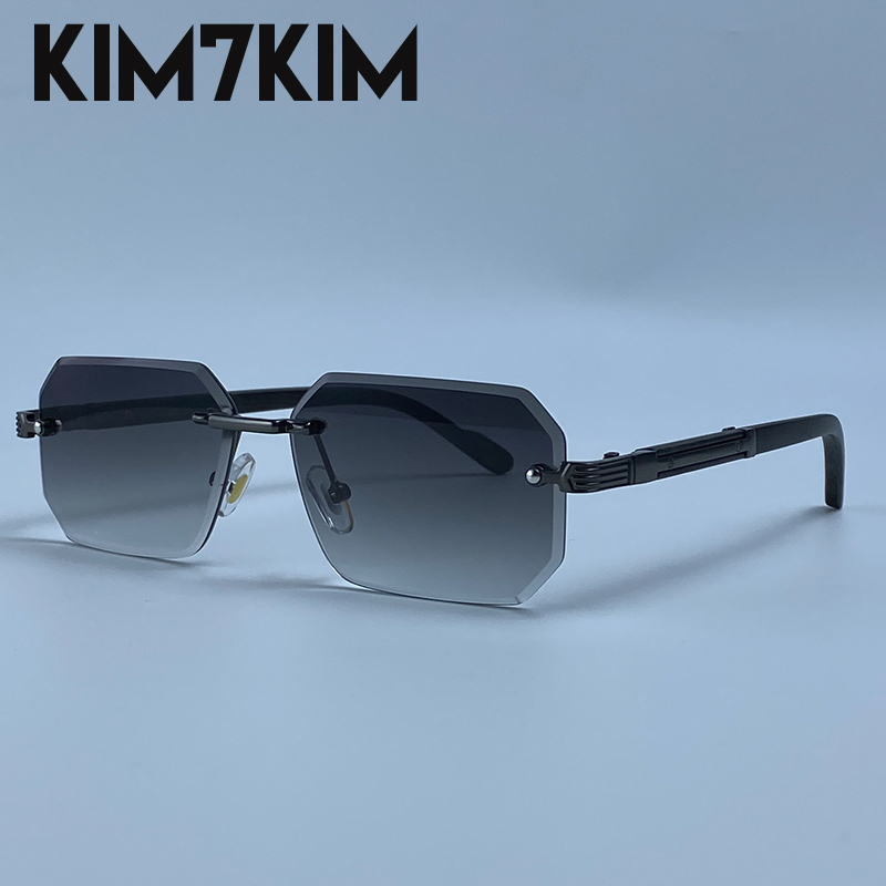 Luxury Rimless Rectangle Sunglasses for Men