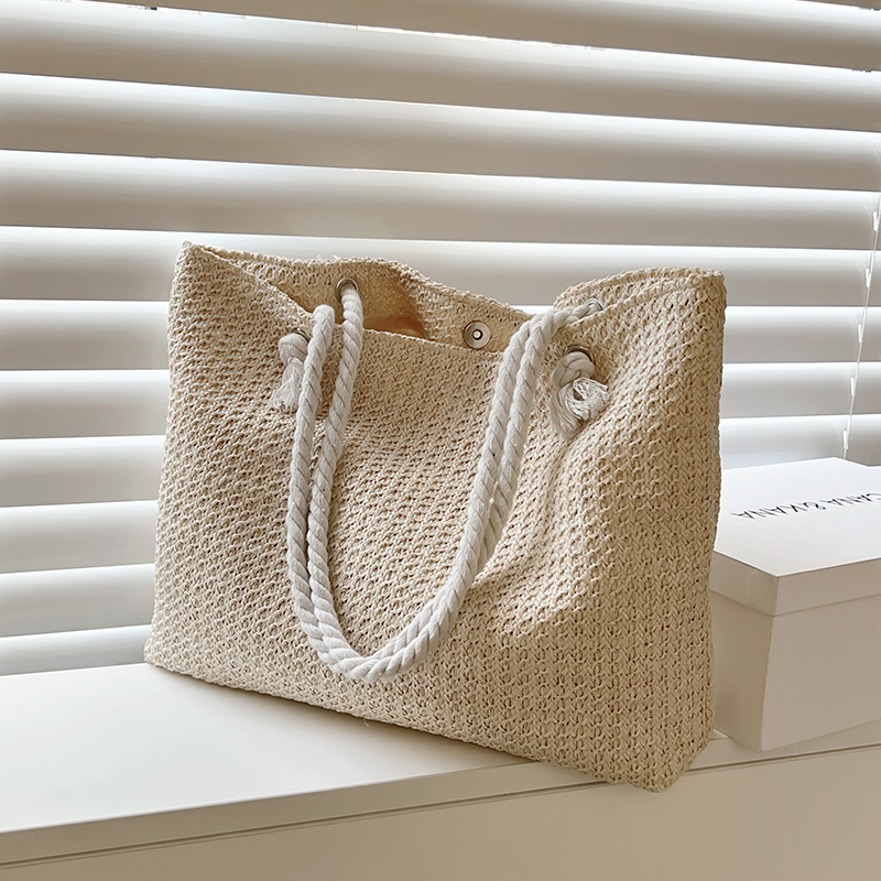Handmade Woven Straw Bag Womens Summer Large Capacity Shoulder Bag