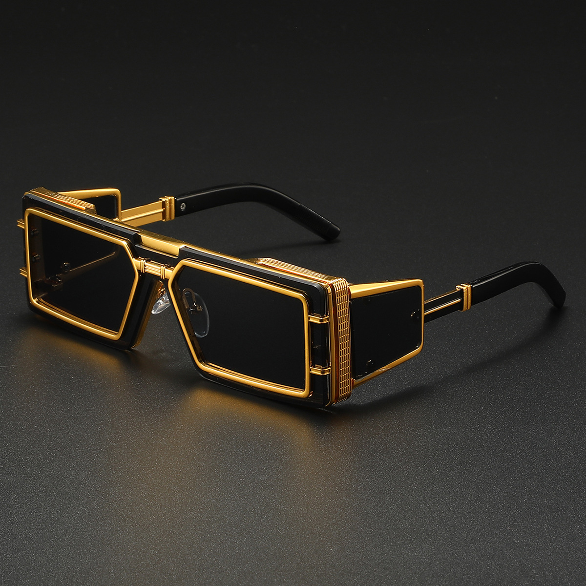 Heavy Metal Punk Sunglasses Bold Square Designer Shades for Men & Women