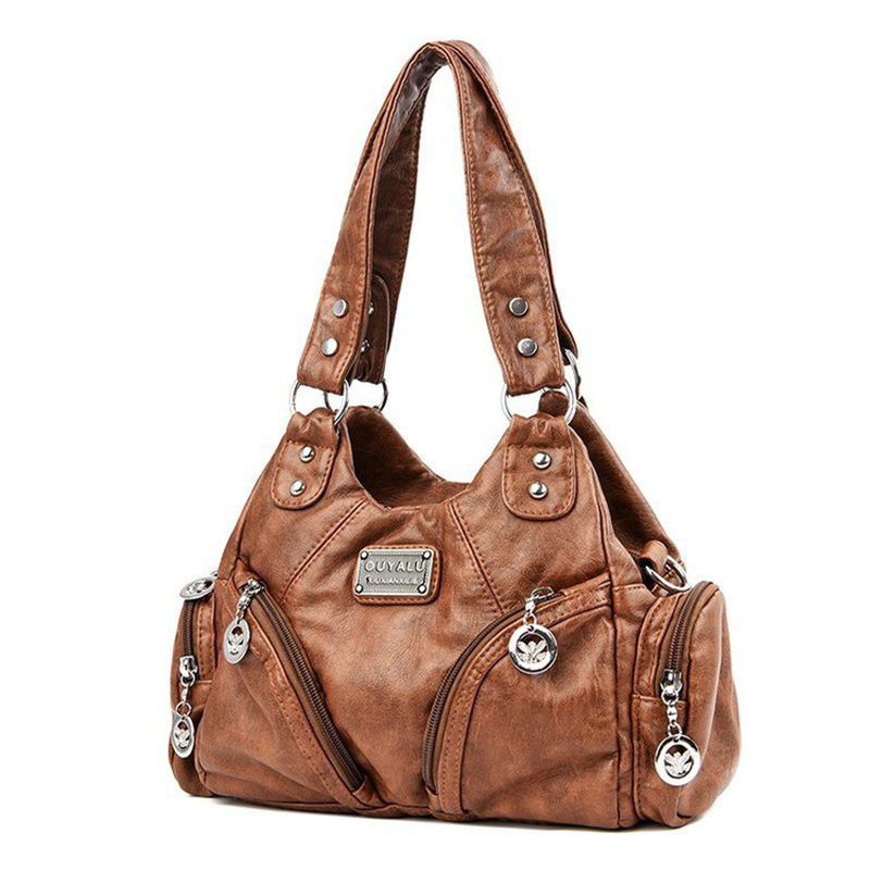 Luxury Soft PU Leather Shoulder Bag – Vintage Motorcycle Handbag & Women's Crossbody Tote Bag
