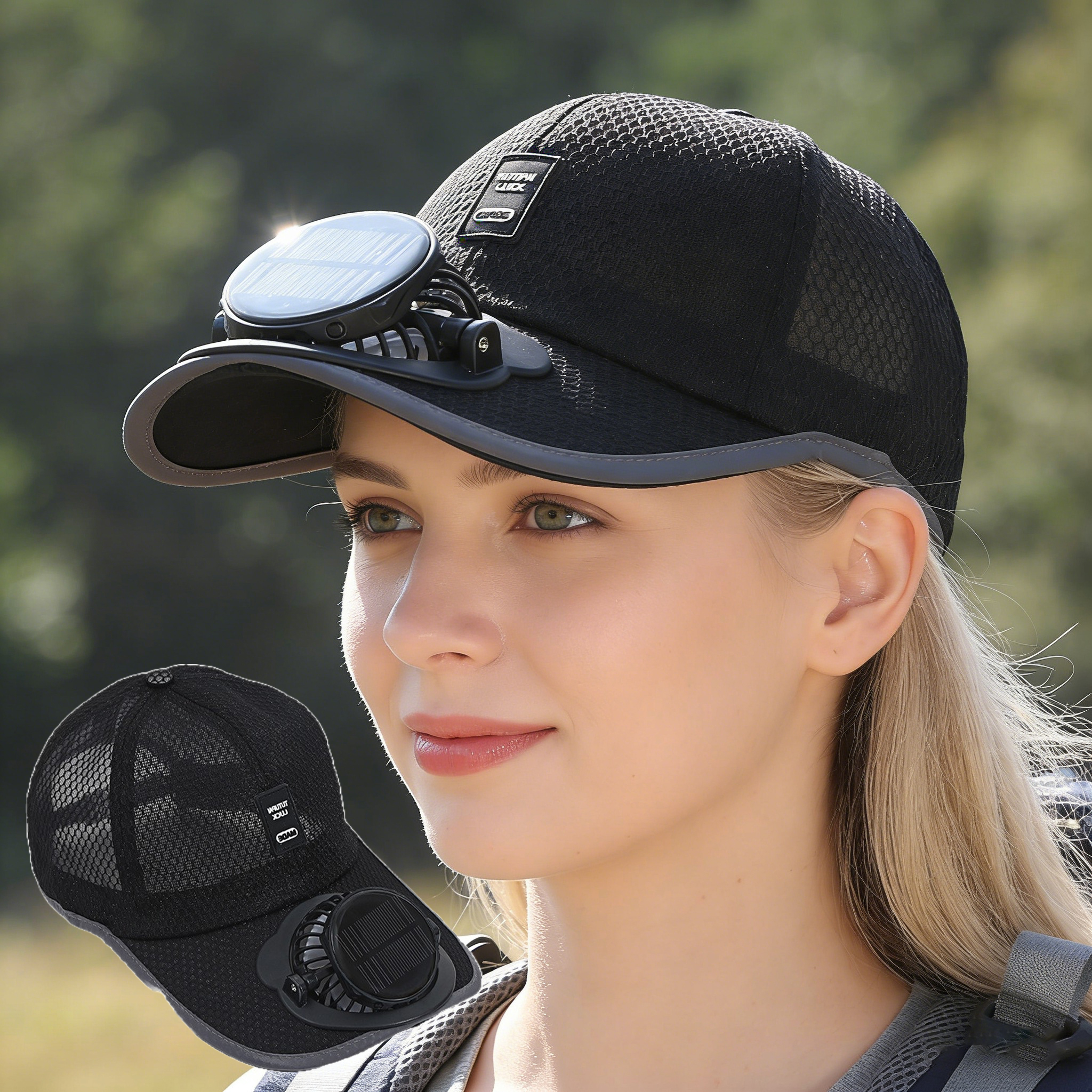 BreezeCap Solar Powered Fan Hat - UV Protection Cooling Baseball Cap for Outdoor Comfort