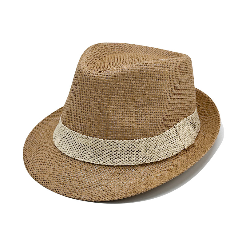 Unisex Breathable Straw Sun Hat: Wide Brim Cowboy Jazz Hat for Summer Beach Fashion and Sun Protection
