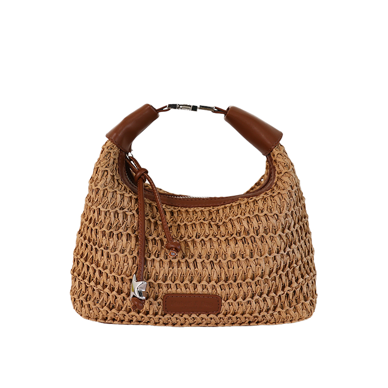 Elegant Woven Straw Crossbody Bag Small Boho Shoulder Purse for Summer Fashion