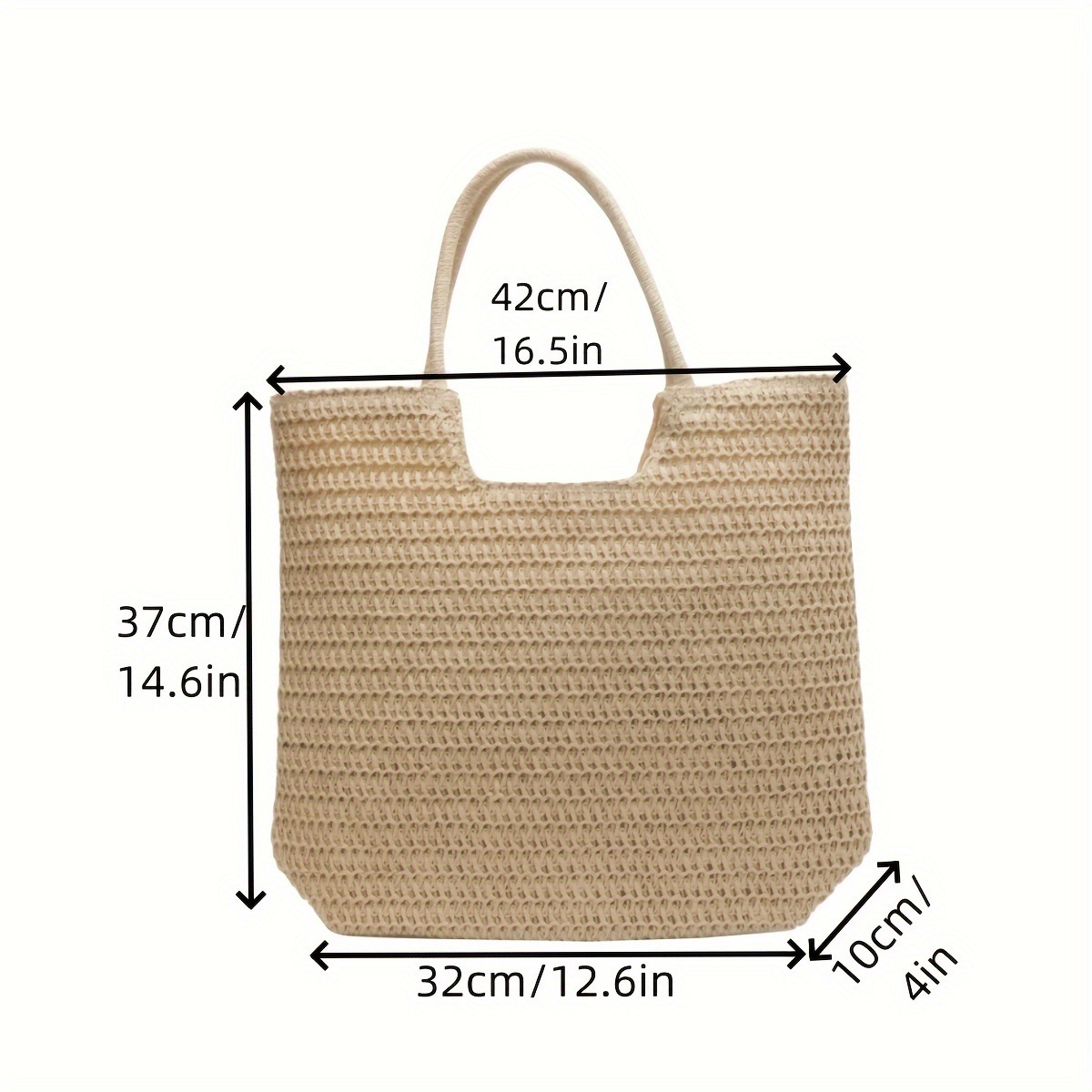 Bohemian Woven Straw Tote: Handmade Vintage Style Summer Beach Bag