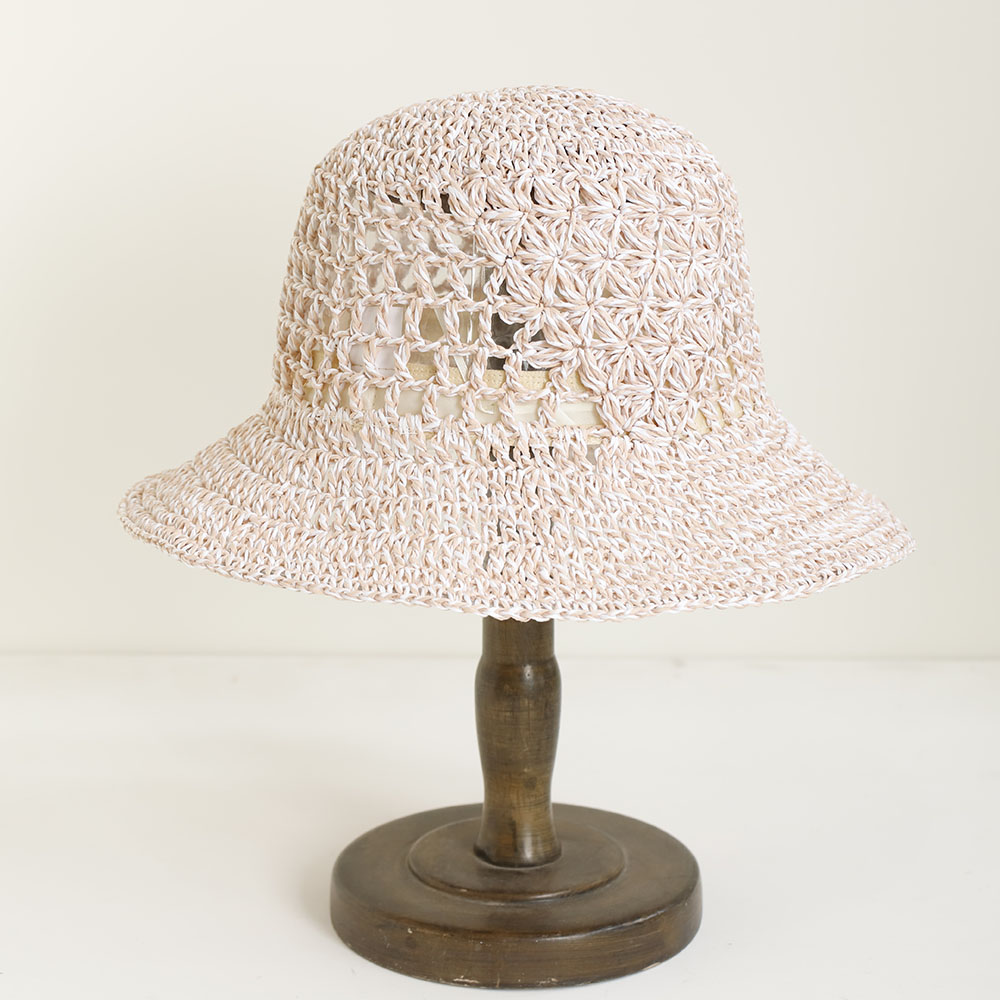 Womens Breathable Straw Bucket Hat – Wide Brim Foldable Beach Sun Hat for UV Protection and Summer Travel