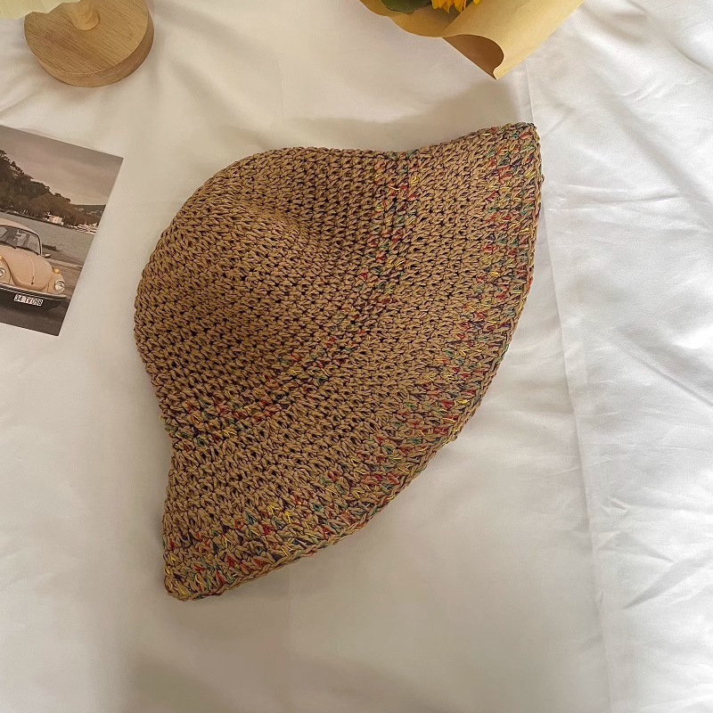 Colorful Handwoven Wide Brim Sun Hat for Women – Breathable Summer Straw Beach Hat with UV Protection