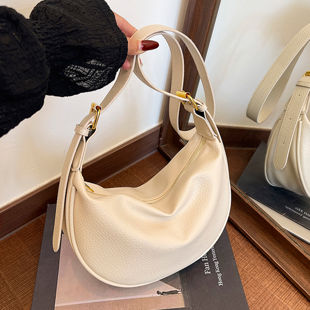Korean Fashion Large Capacity PU Leather Tote Bag – Casual Everyday Hobo Shoulder Bag for Women