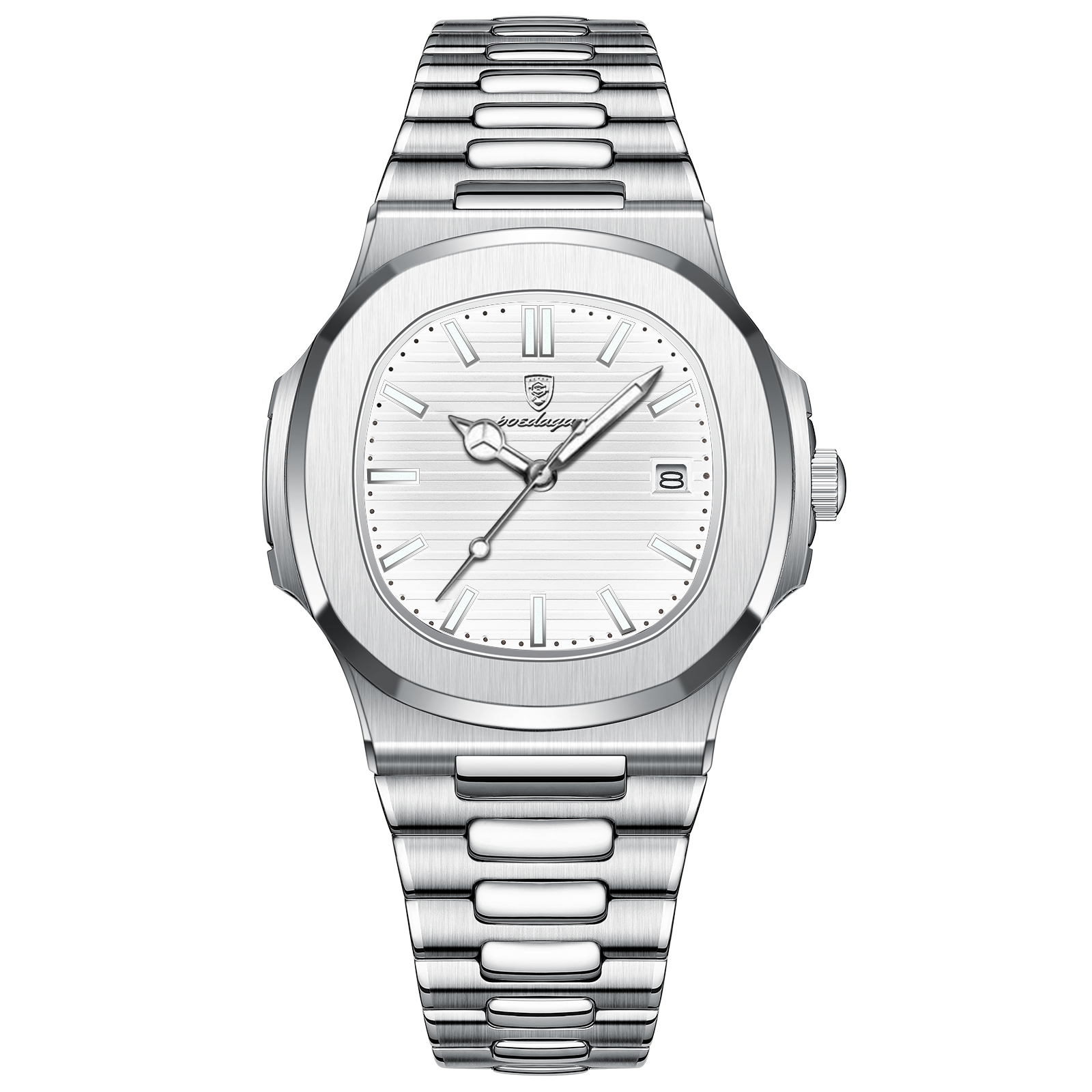 Luxury Square Men's Quartz Wristwatch: Stainless Steel Waterproof Business & Sports Watch