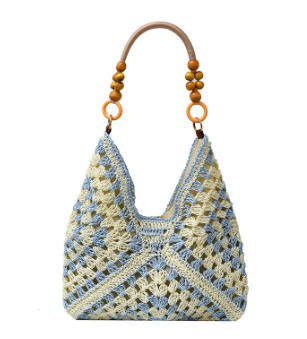 Summer Straw Tote Bag for Women: Large Capacity Woven Beach Bag and Commute Shoulder Bag