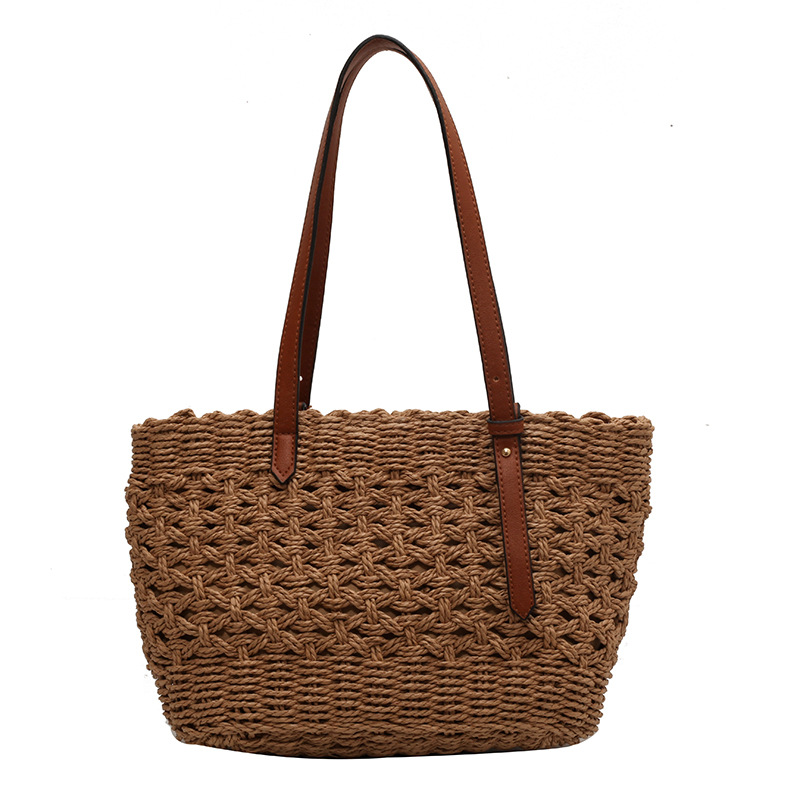 Designer Woven Straw Tote Bag for Summer Beach and Travel