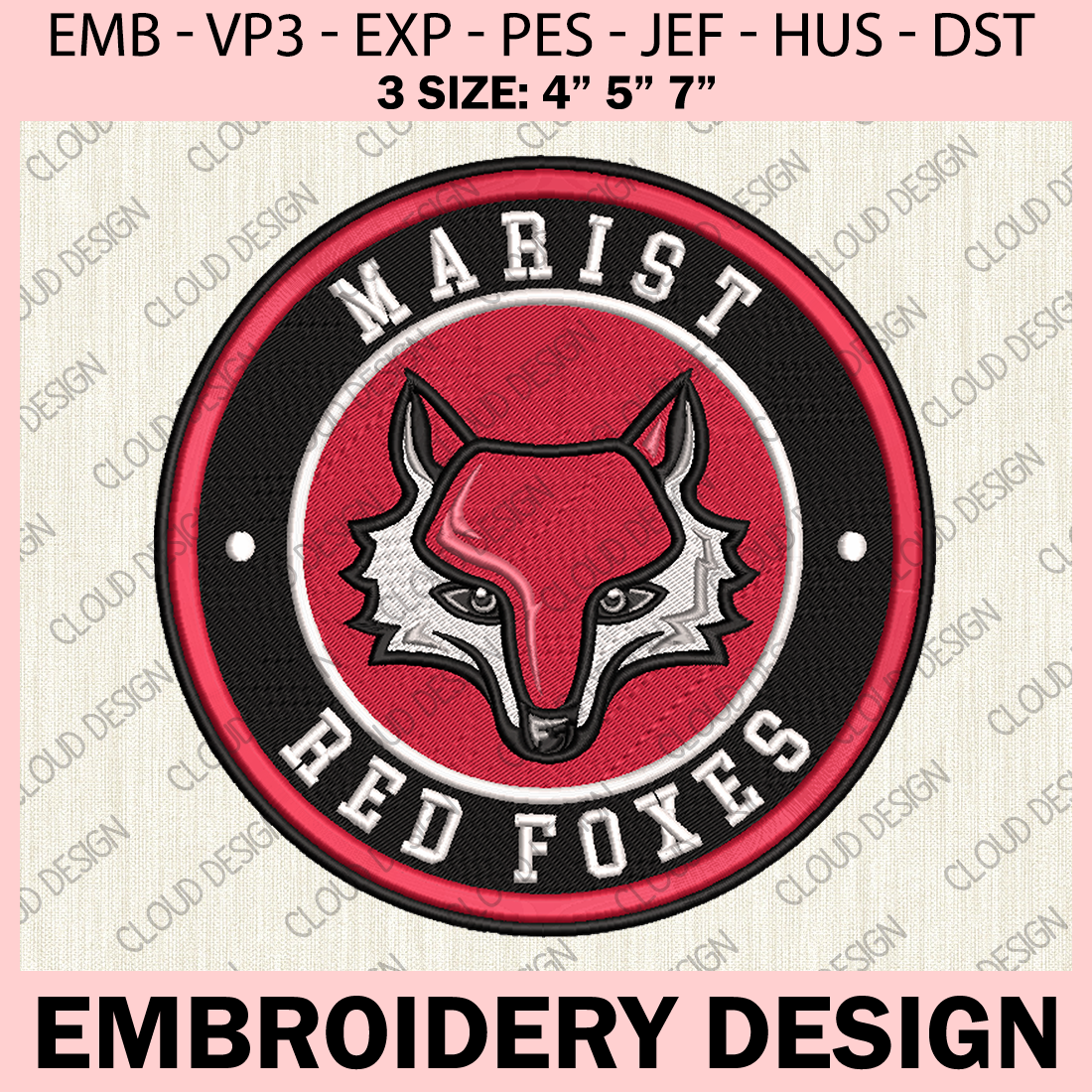 Marist Red Foxes NCAA Embroidery Design, Marist Red Foxes Te - Inspire