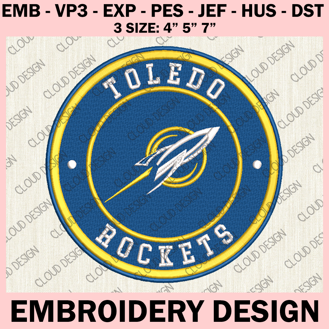 Toledo Rockets Embroidery Design, Toledo Rockets NCAA Logo E - Inspire ...