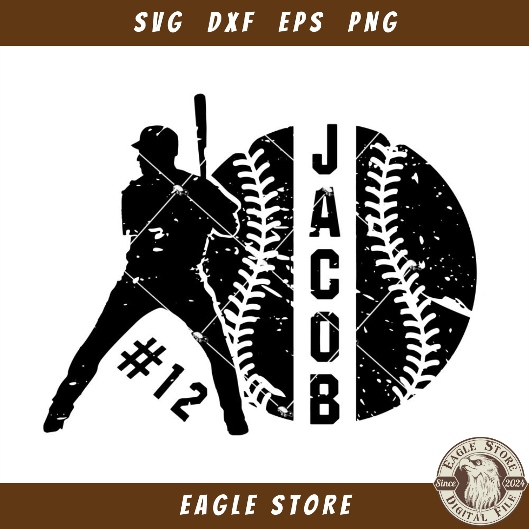 Distressed Baseball svg, Monogram Baseball Svg, Baseball - Inspire Uplift