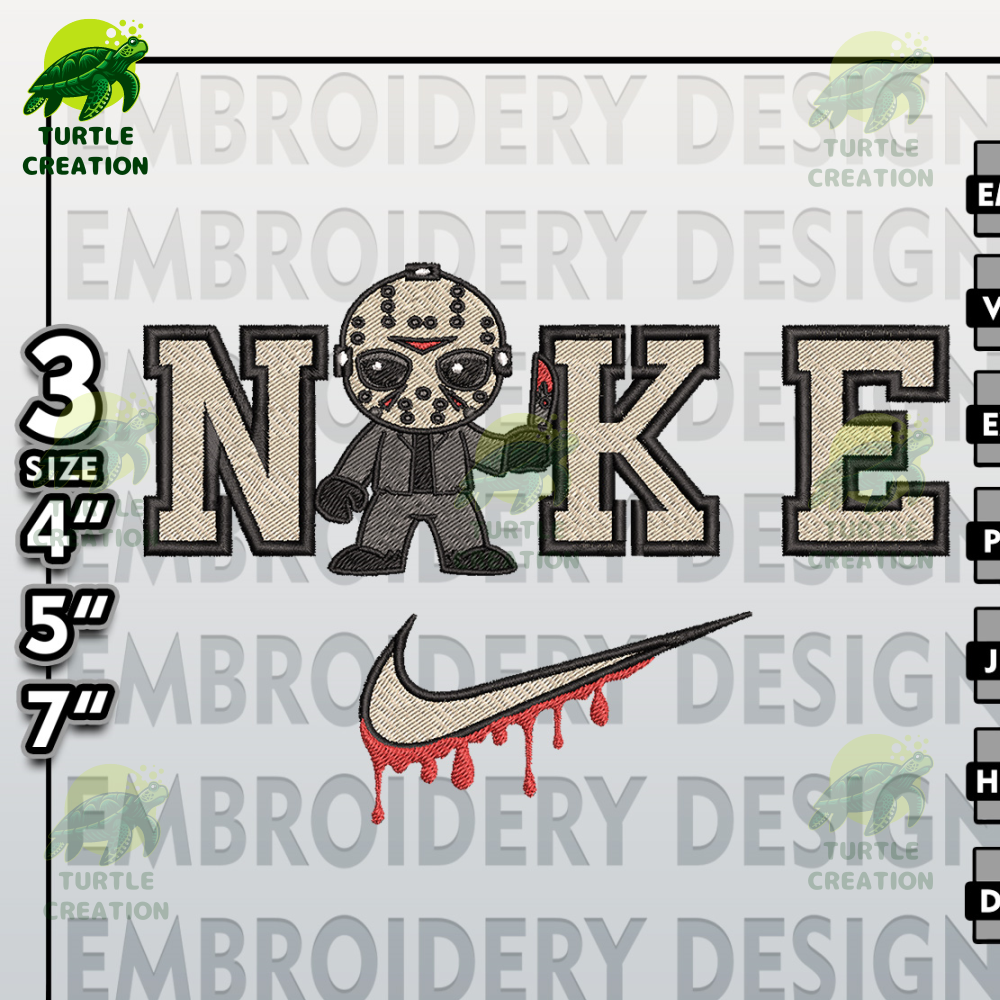 Jason Custom Design Jason Voorhees Embroidery Designs, Horror Character Embroide | Inspire ...