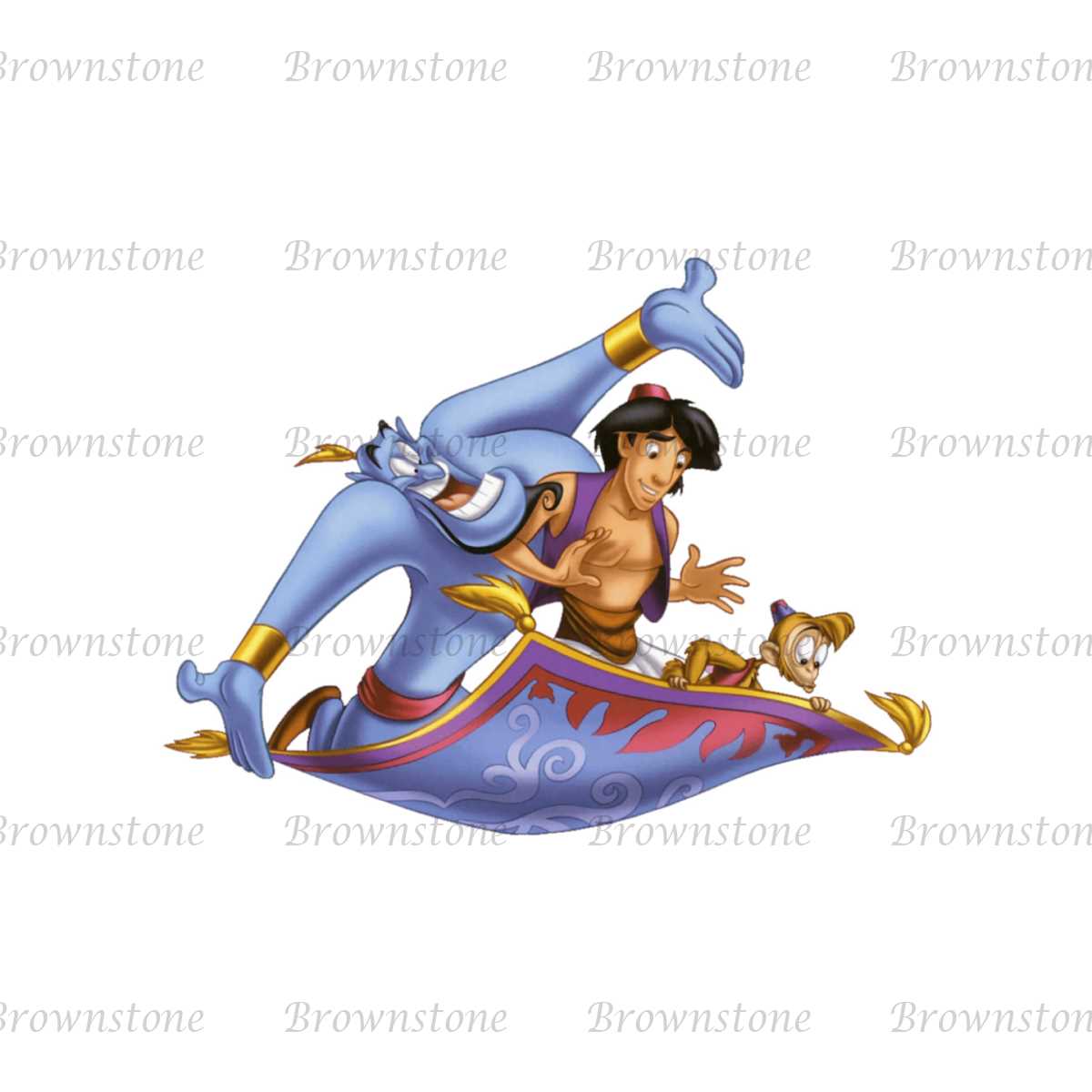 Genie Aladdin and Abu On A Magic Carpet PNG | Inspire Uplift