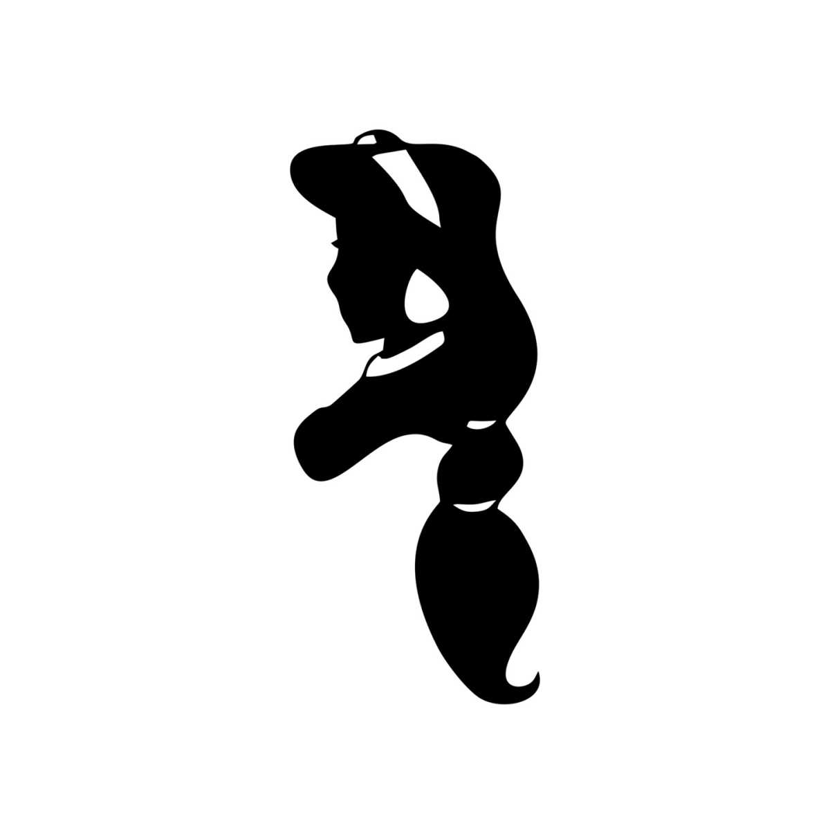 Disney Princess Jasmine Head Silhouette Vector SVG - Inspire Uplift
