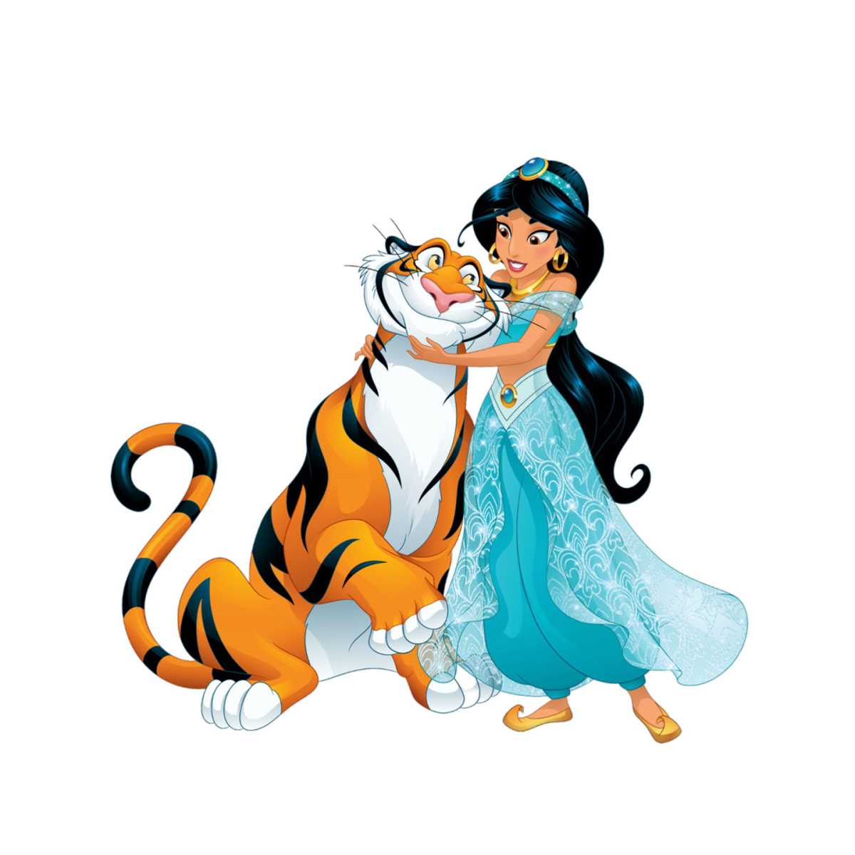 Princess Jasmine and Rajah The Tiger Disney Aladdin PNG | Inspire Uplift