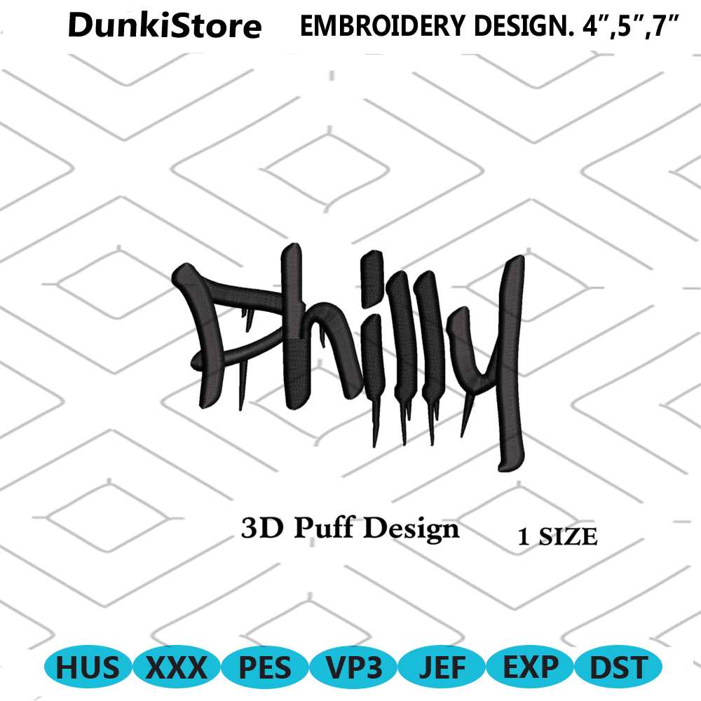 Philly 3d Puff Raised Embroidery Machine Design File for Hat | Inspire ...
