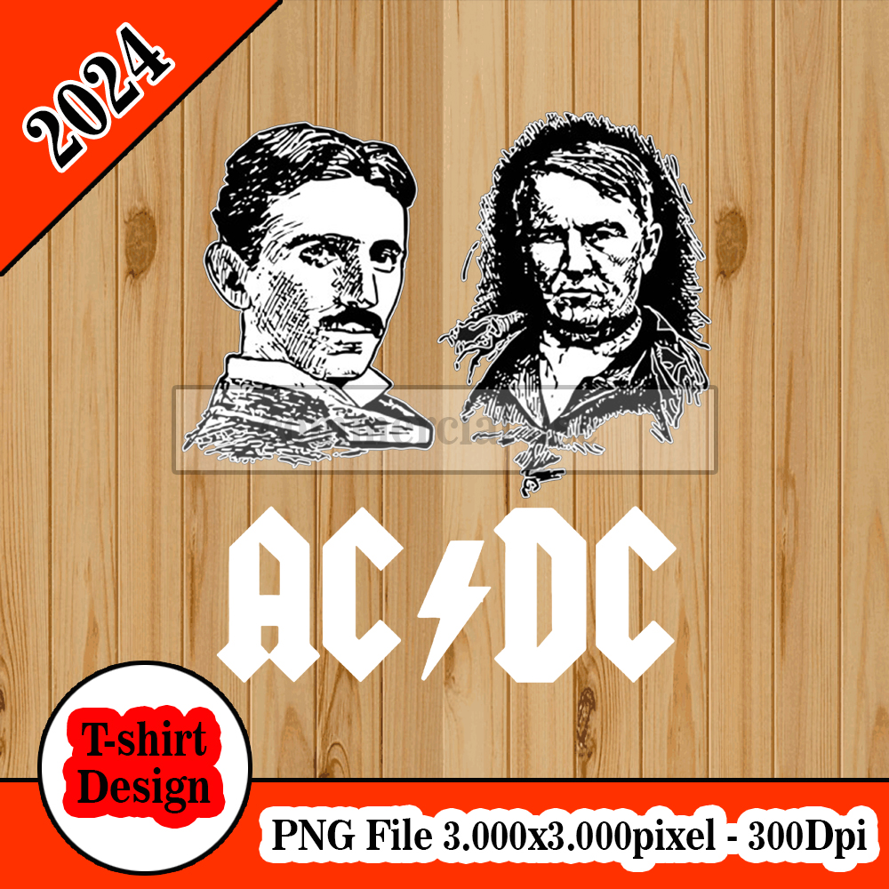 AC DC Tesla Edison band parody tshirt design PNG higt qualit - Inspire ...
