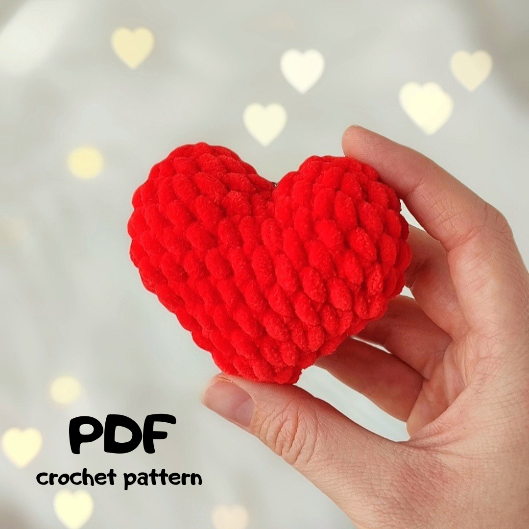 Crochet Plush Heart Keychain Pattern Valentines Amigurumi Inspire Uplift
