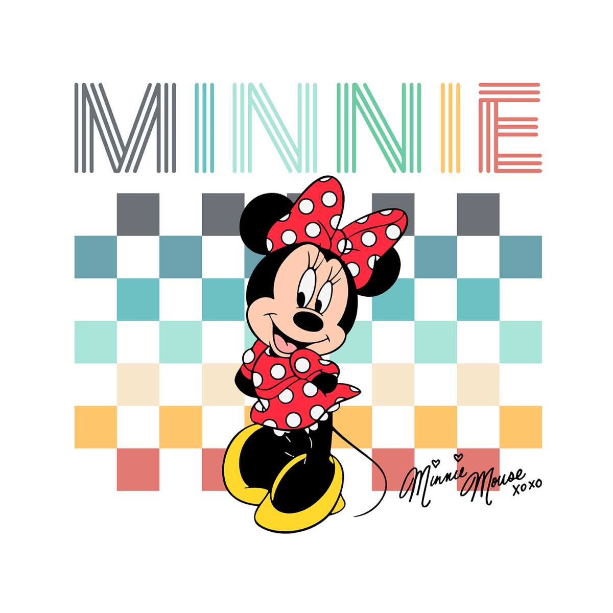 Checkered Minnie Mouse Disney Signature SVG | Inspire Uplift
