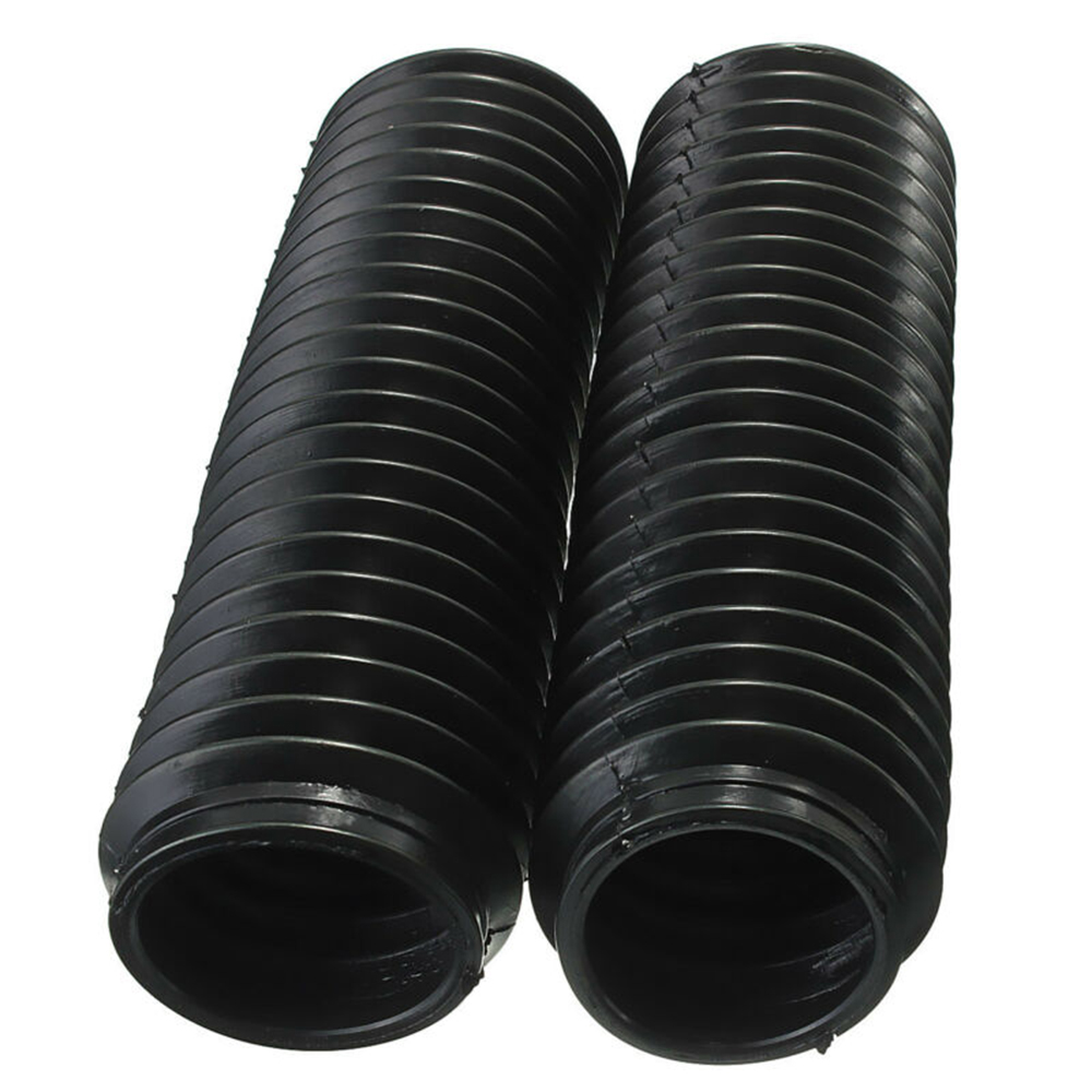 CQR Motorcycle Front Fork Rubber Gaiters Boots, Black Shock Absorber Dust Cover for Motorbike