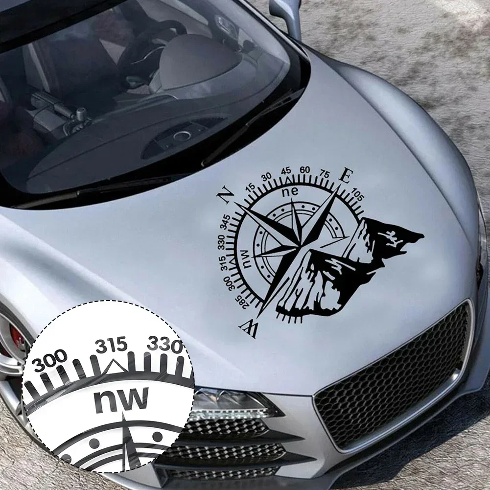 Vinyl Car Bonnet Decal, Mountain Side Stickers for Camper, Van & Automobile Accessories