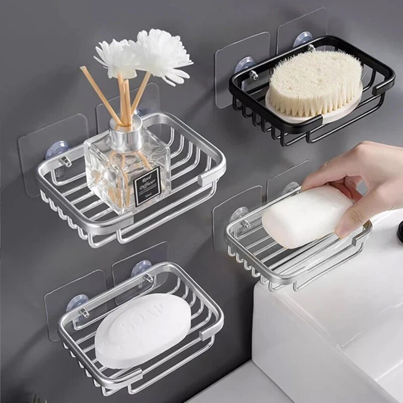 Wall Soap Rack Wall Mounted Aluminum Soap Rack – Draining Soap Storage | Inspire Uplift