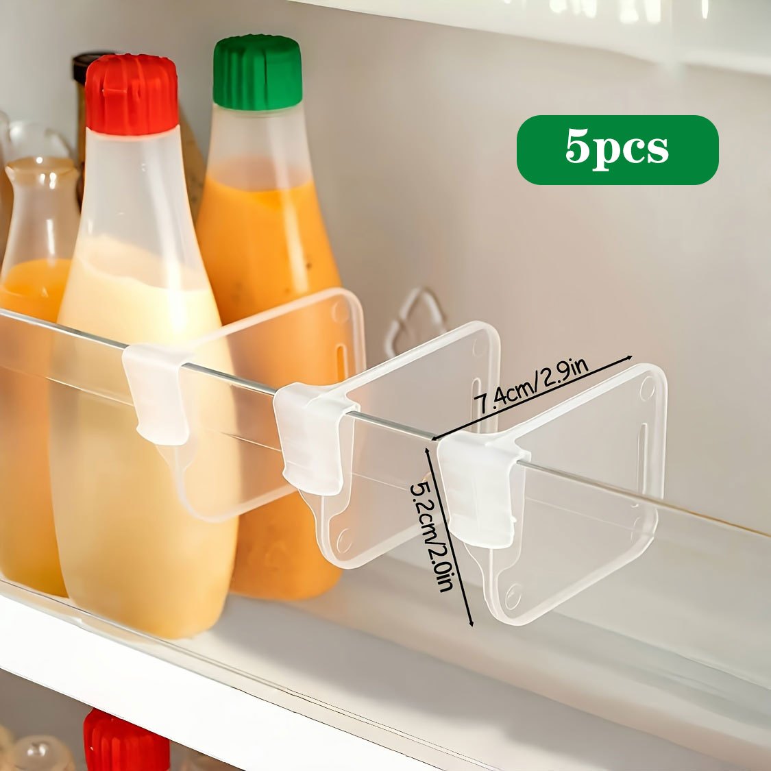 Adjustable Clear Refrigerator Organizer Dividers – Space-Saving Fridge Storage for Kitchen Cabinets