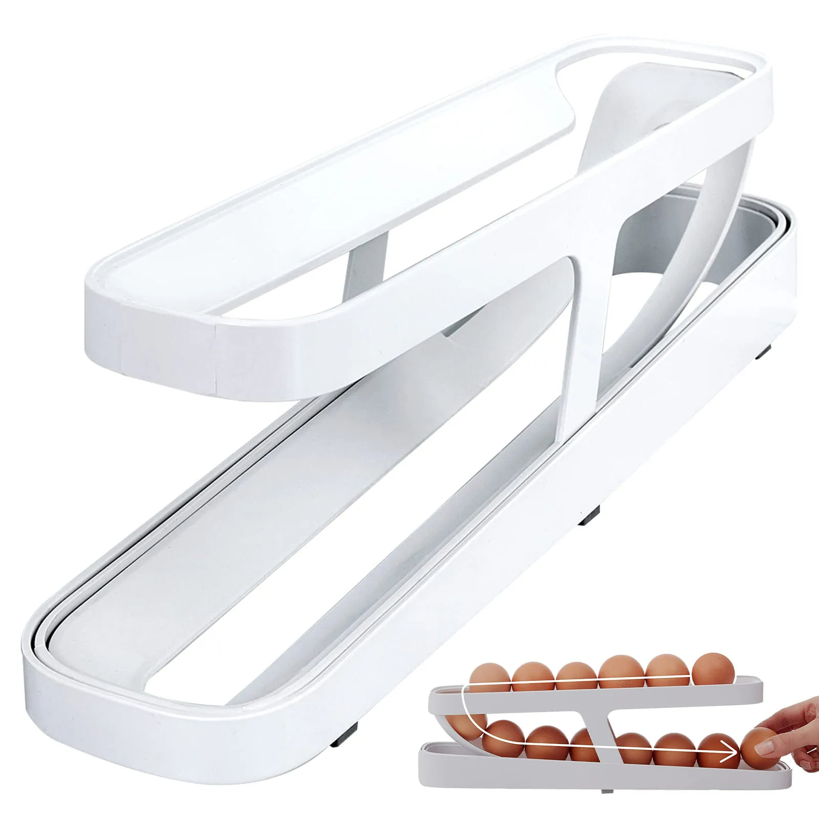 Automatic Egg Dispenser and Organizer – Convenient Scrolling Storage for Refrigerator